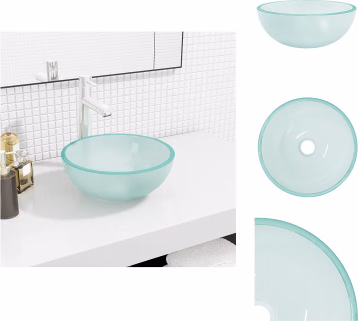 vidaXL Lavabo in vetro temperato 30x12 cm opaco - Lavabo da bagno