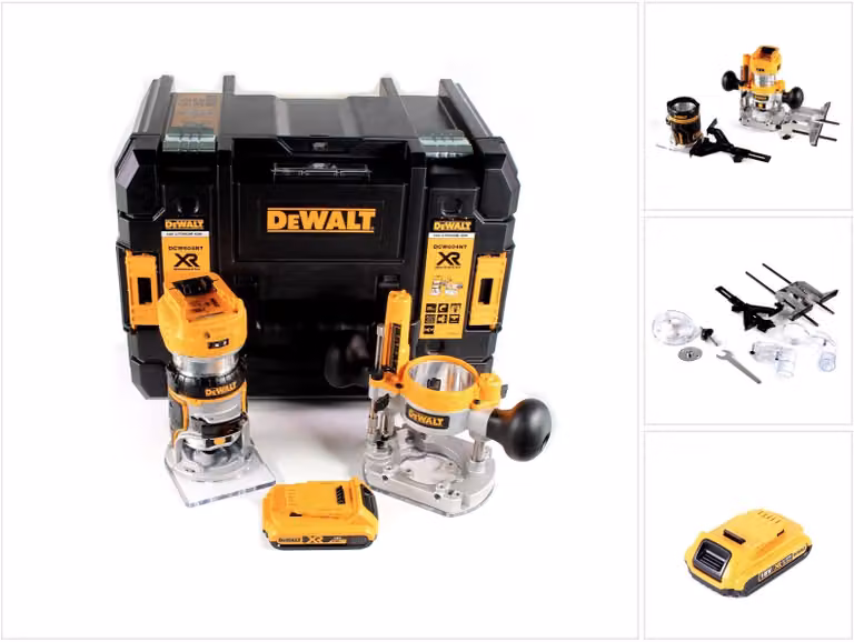 Fresa combinata a batteria DeWalt DCW 604 NT 18V 55mm + 1x batteria ricaricabile 2,0 Ah in TSTAK - senza caricabatterie