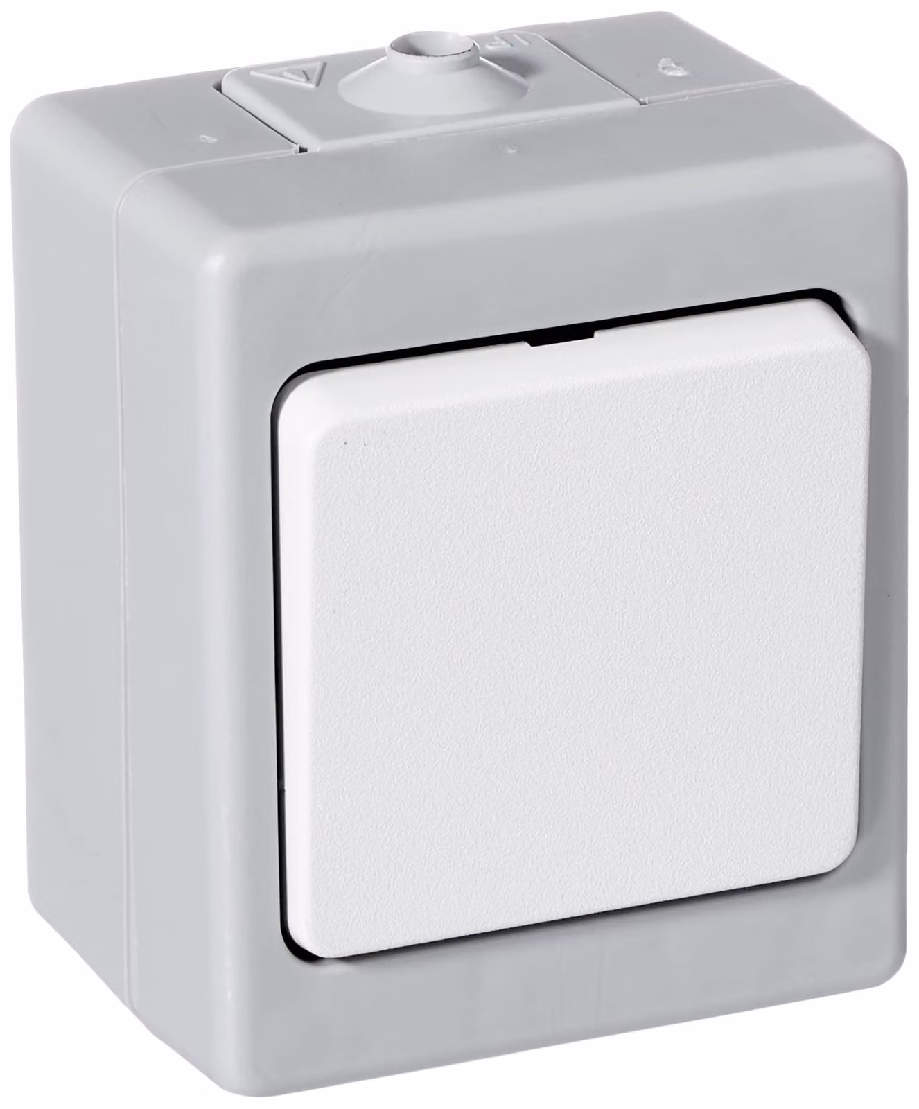 Interruttore di montaggio, grado di protezione contro l'umidità standard, colore grigio, grado di protezione IP 44