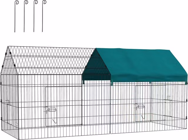 Recinto modulare in acciaio con telo per conigli roditori piccoli animali ¨C Xylo ¨C 220x85x103 cm