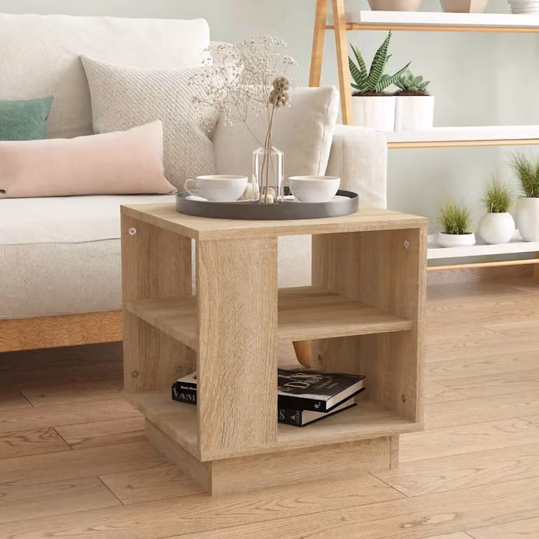 vidaXL Tavolino da Salotto Moderno in Legno Rovere, L/P/H: 40 x 40 x 43 cm