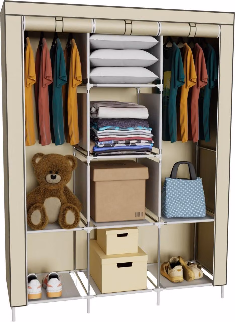 Armadio pieghevole in tessuto, dimensioni 130 x 45 x 175 cm, marca EIGE