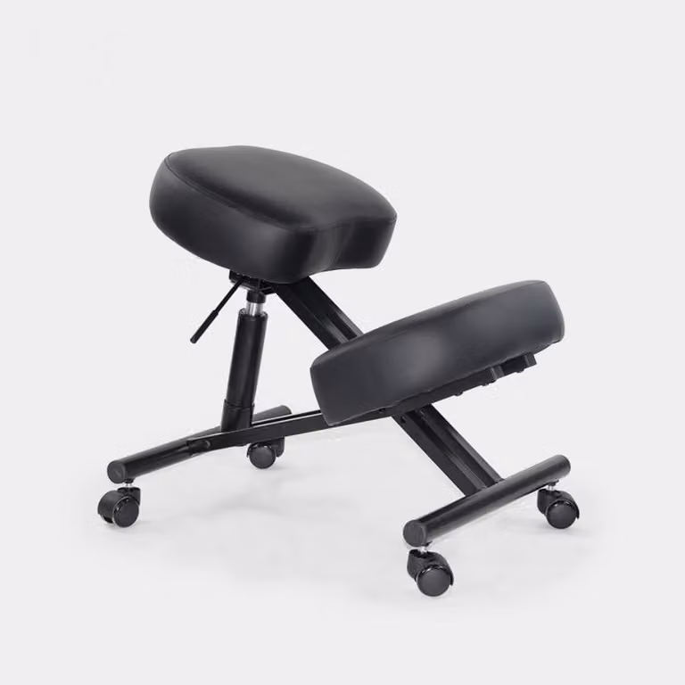 Sedia ergonomica per inginocchiarsi Sgabello da ufficio in metallo e Pelle finta Balancesteel Lux
