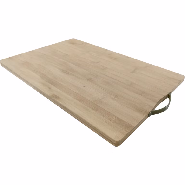 Tagliere rettangolare Gusto Casa in bamboo beige con manico in PVC, L: 58 cm, P: 38 cm, H: 1,8 cm