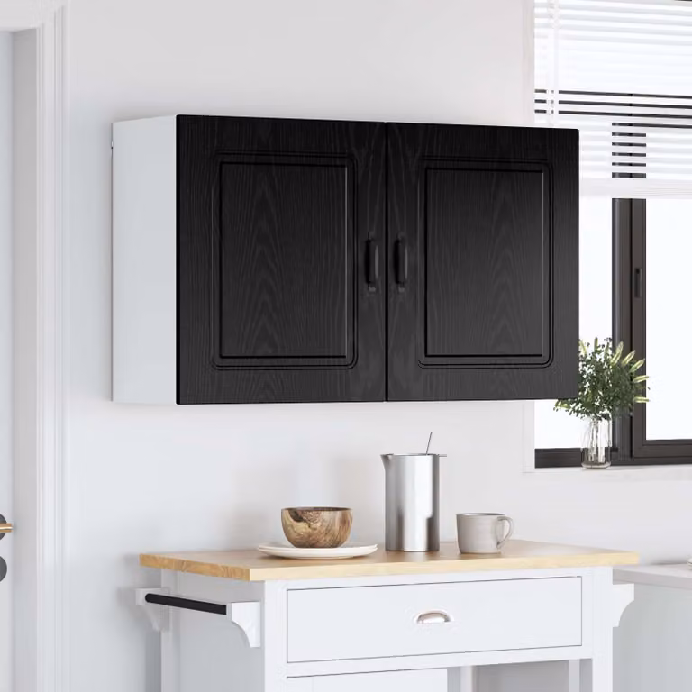 Set di 2 ante per pensile cucina vidaXL Kalmar in MDF nero opaco L: 60,0 cm, H: 31,0 cm, P: 25,62 cm