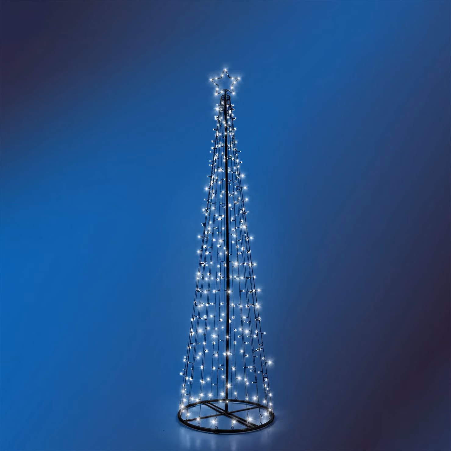 DICTROLUX Albero di Natale Luminoso con 276 LED Bianco Freddo, Altezza: 200 cm, Diametro: 60 cm