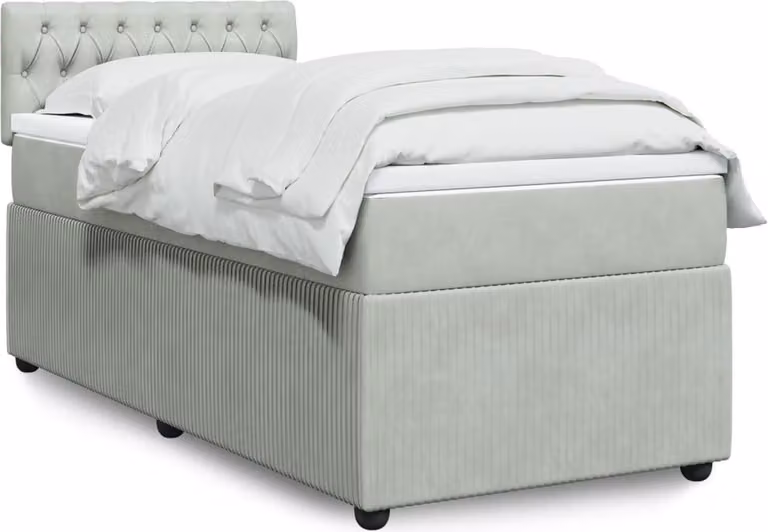 Maison Exclusive - Giroletto a Molle con Materasso Grigio Chiaro 80x200 cm Velluto