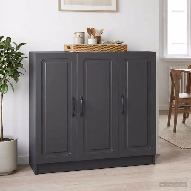 Credenza Nero 89 x 34,5 x 77 cm Legno ingegnerizzato 895796