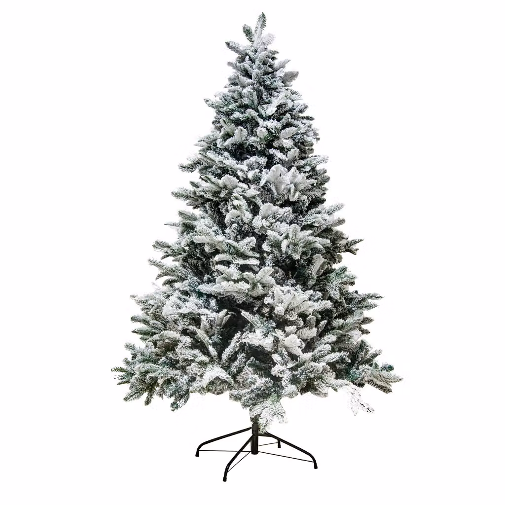 Albero di Natale artificiale bianco, 180 cm, abete rosso Flock con aghi 2D e 3D