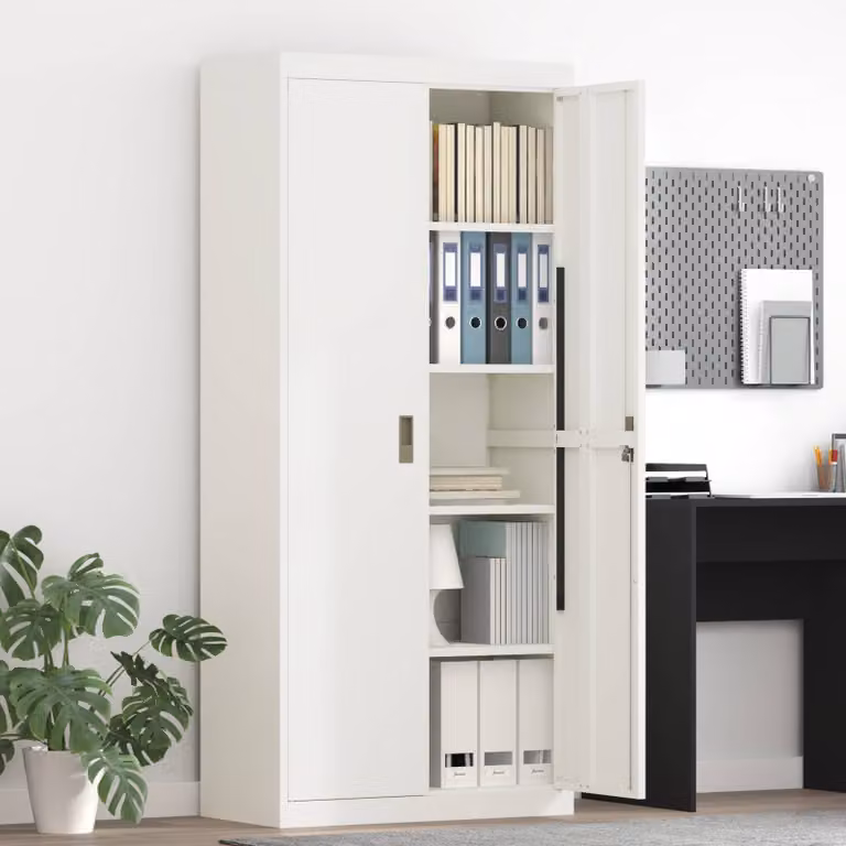 vidaXL Armadio Bianco 80 x 40 x 180 cm Acciaio