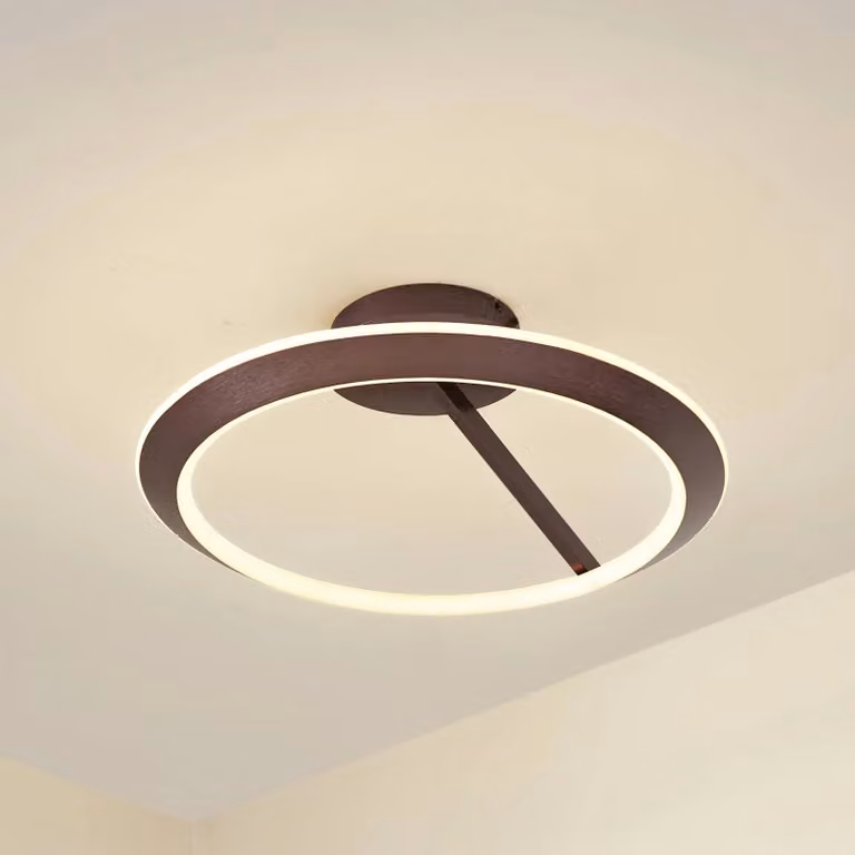 Plafoniera a LED Eldra Lucande, dimmerabile, Marrone / Ruggine, Soggiorno / Sala da pranzo, Metallo, Moderno, Plafoniera LED