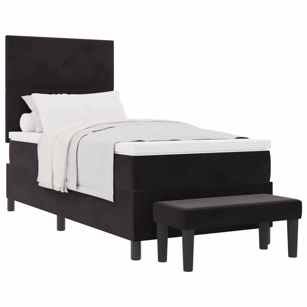 Letto moderno con testiera in velluto nero vidaXL L/P: 200 x 90 cm – 2