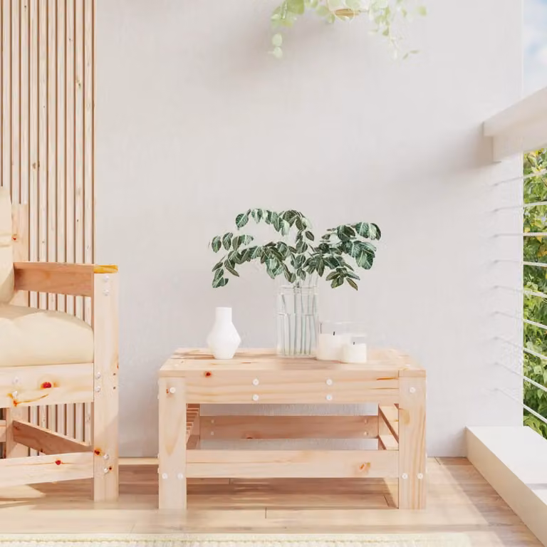 vidaXL Poggiapiedi da Giardino in Legno di Pino Marrone con Stile Rustico L: 57,5 cm, P: 30,0 cm, H: 30,0 cm