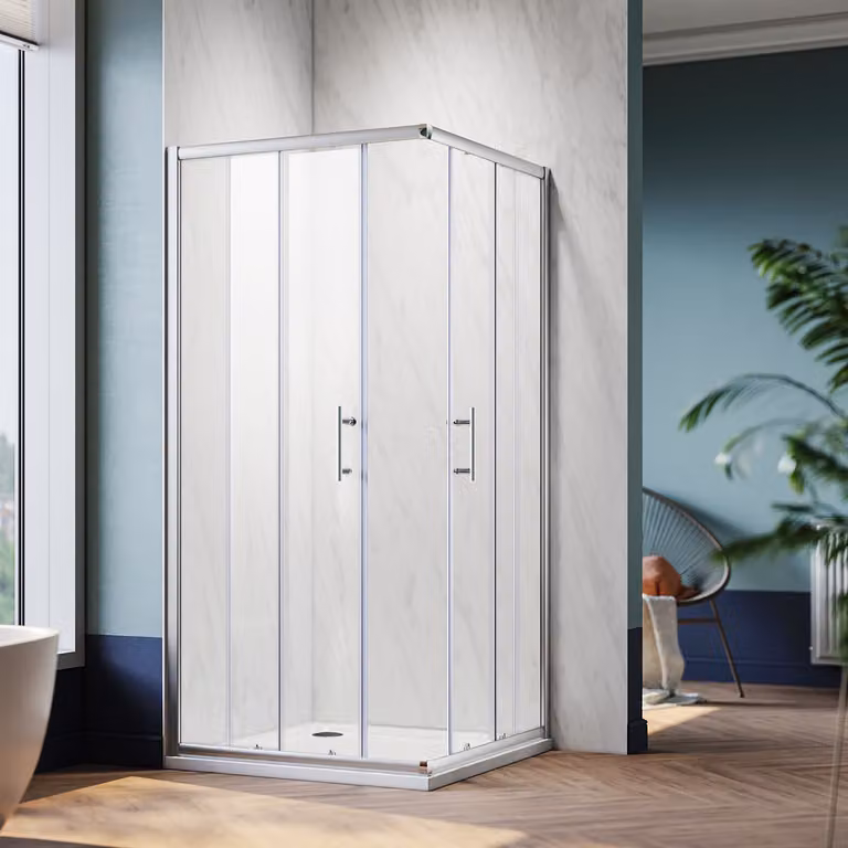 Cabina doccia angolare 90x90x195cm cabina doccia a doppia porta scorrevole in vetro temperato di sicurezza da 5 mm