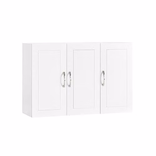 SoBuy Pensile Bagno Bianco Mobile Sospeso con Ripiano Regolabile 90x30x60cm