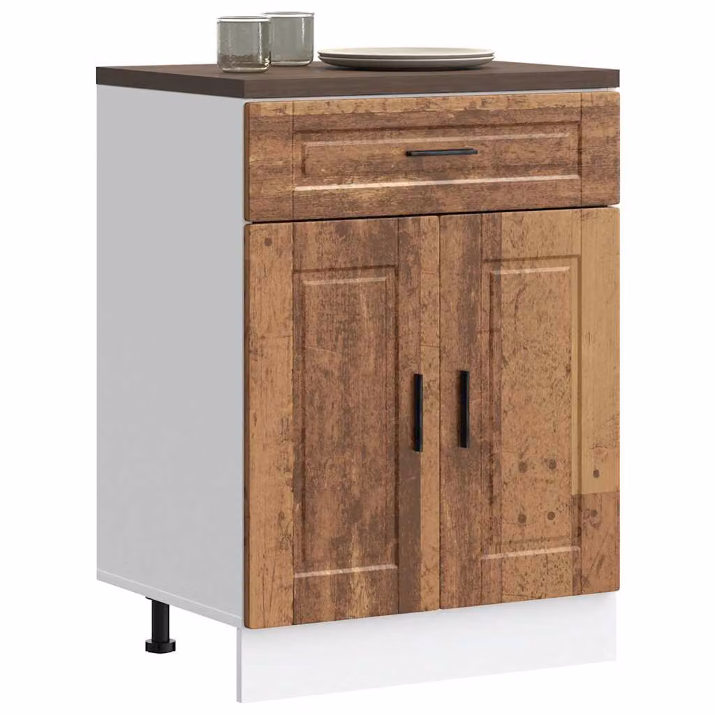 Base da cucina moderna vidaXL in legno multistrato e MDF, colore marrone, L: 60,0 cm, P: 46,0 cm, H: 81,5 cm