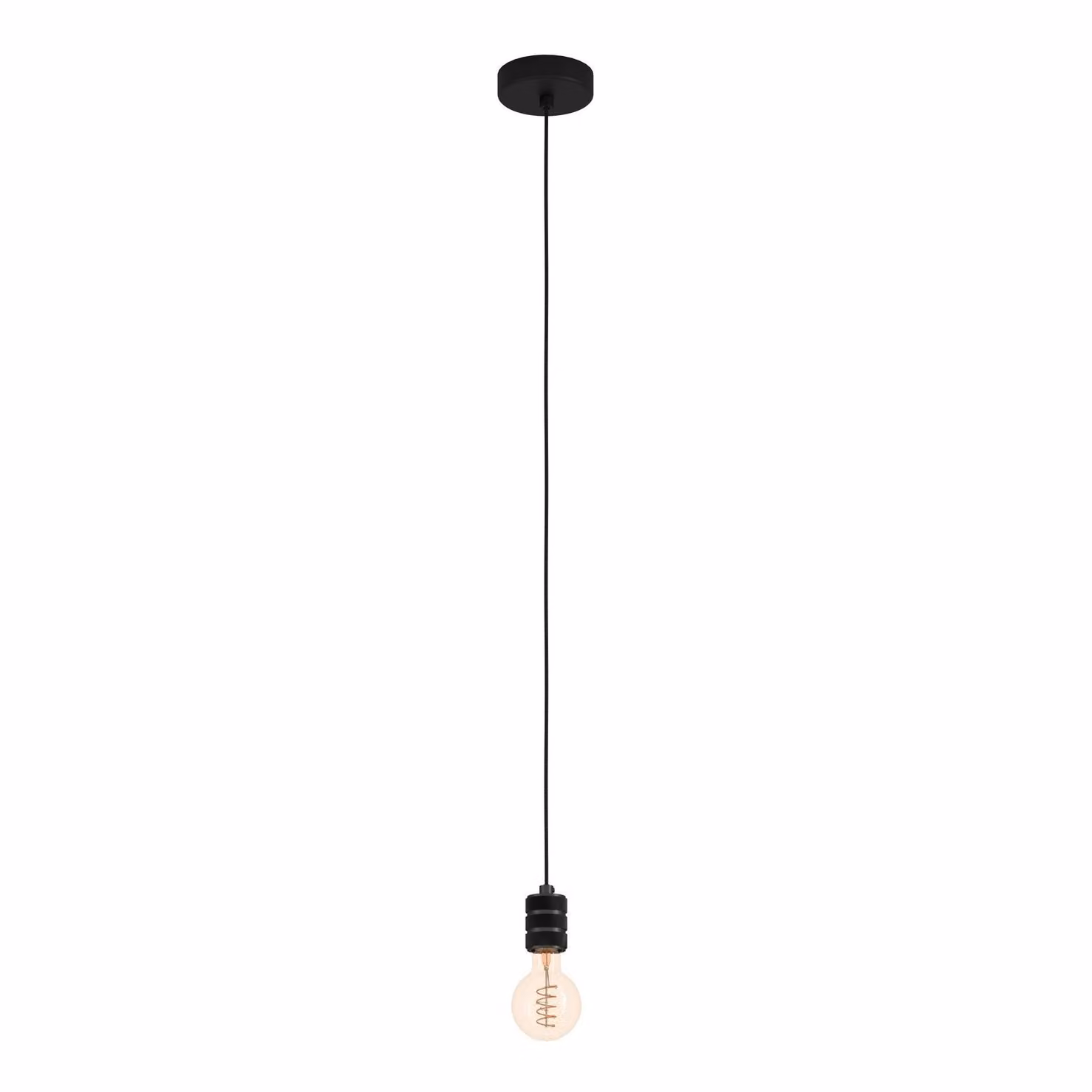 Lampadario A Sospensione Vintage Yorth Acciaio Nichel Nero 1 Luce E27