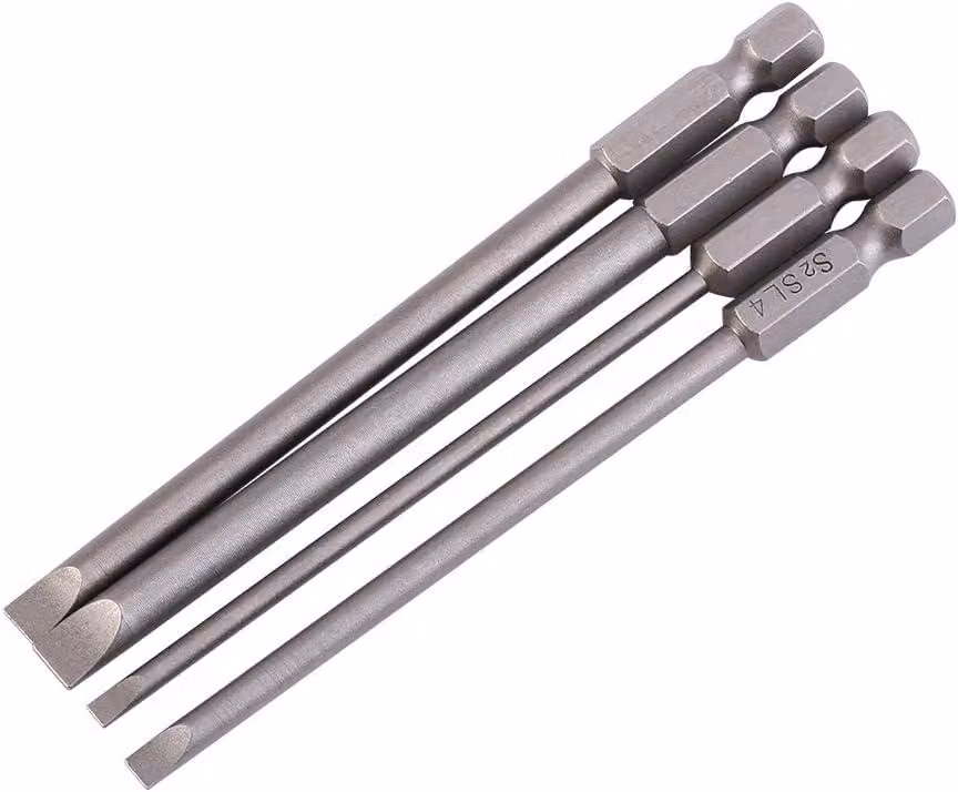 Set di inserti per cacciavite, 4 pezzi, acciaio S2, magnetici, 100 mm, per utensili