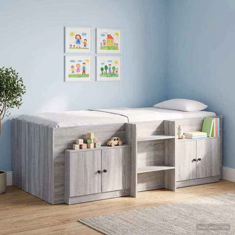 Set di 2 armadi di stoccaggio per letto a soppalco vidaXL colore grigio Sonoma L/P/H: 66 x 48 x 35 cm