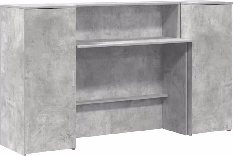 Banco Reception Grigio Cemento 180x50x103,5cm Legno Multistrato