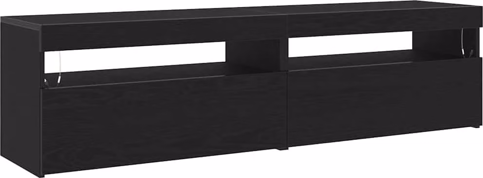 Mobile TV 2 pcs Rovere Nero 75 x 35 x 40 cm Legno multistrato