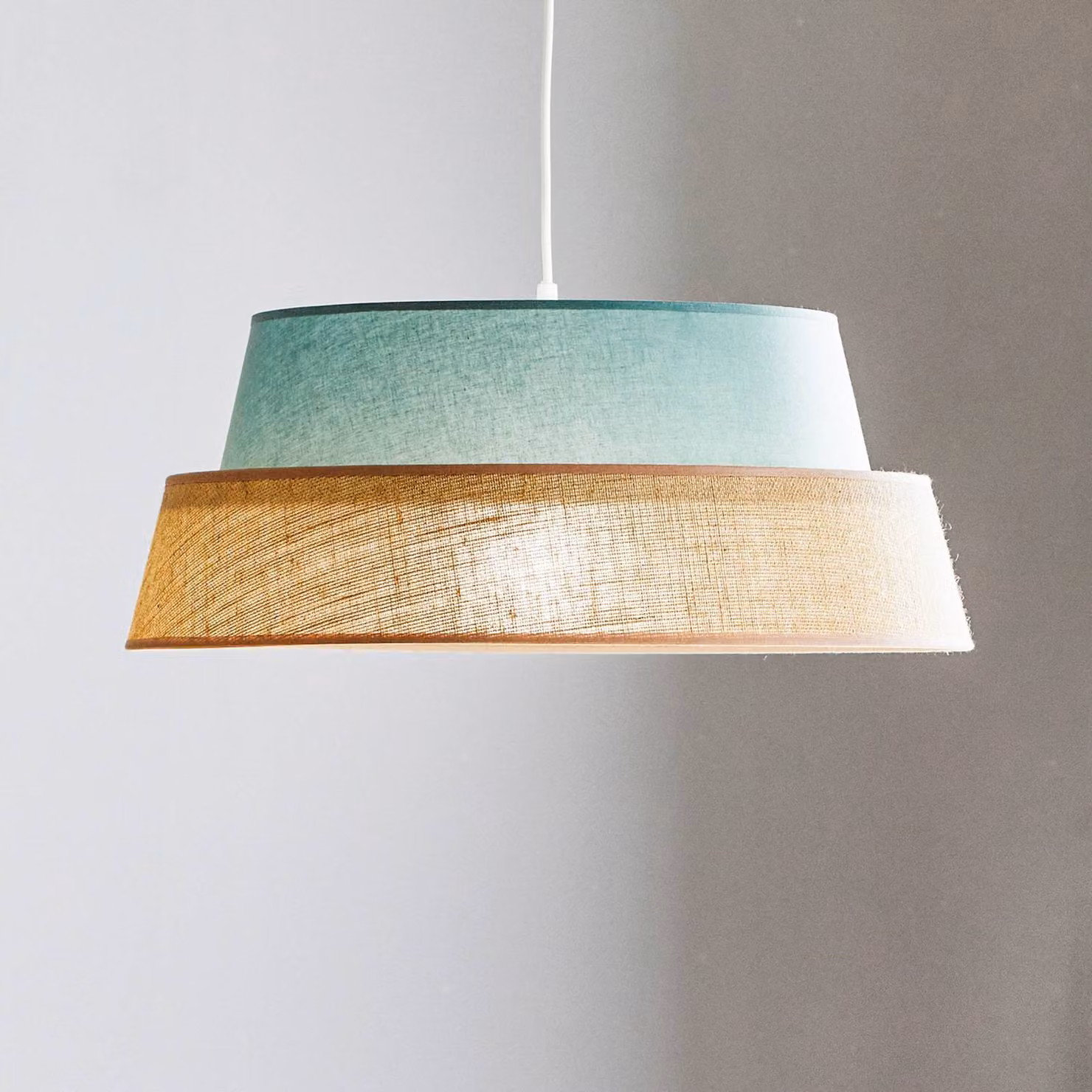 Lampada a sospensione Galaxy Soft Nature Duolla, dimmerabile, Marrone / Ruggine, Soggiorno / Sala da pranzo, Tessuto / Stoffa / Seta, Moderno, Lampada a sospensione