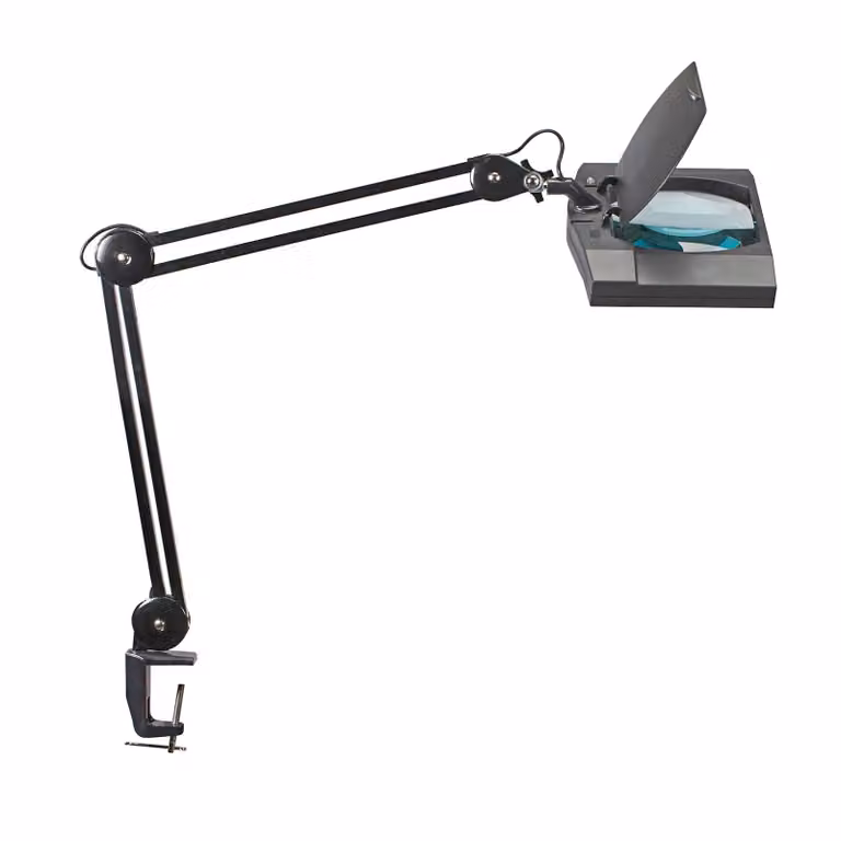 Maul Lampada con lente d'ingrandimento a LED MAULvitrum, nera, morsetto, metallo MAULvitrum, Nero, Studio / Ufficio, Metallo, Moderno, Lampada con morsetto