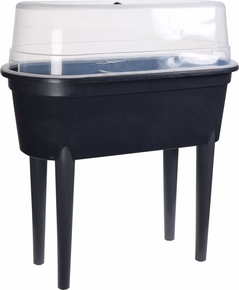 Serra da coltivazione su gambe - 84 x 77 cm - Letto rialzato in plastica con coperchio per serra
