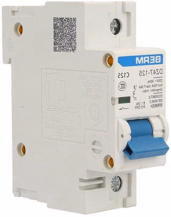 Presa elettrica 230 V, 1 polo, 125 A per Dz47 125 Berm – con protezione da sovraccarico – per 80, 100 e 125 ampere