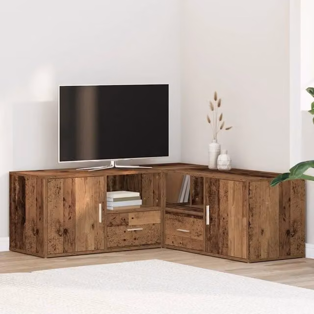 Mobile Angolare Legno Antico 200x40x45 cm in Truciolato 3307835