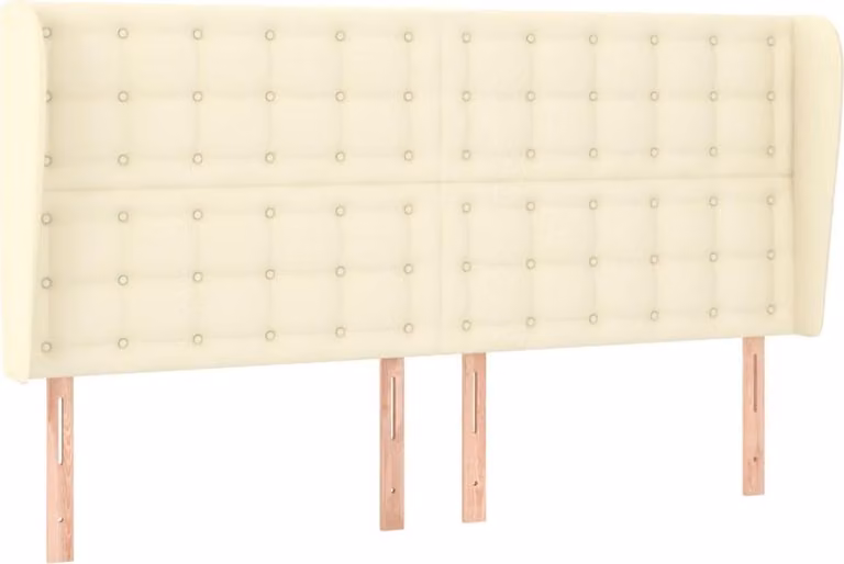 Testiera ad Orecchio Crema 163x23x118/128 cm in Pelle finta