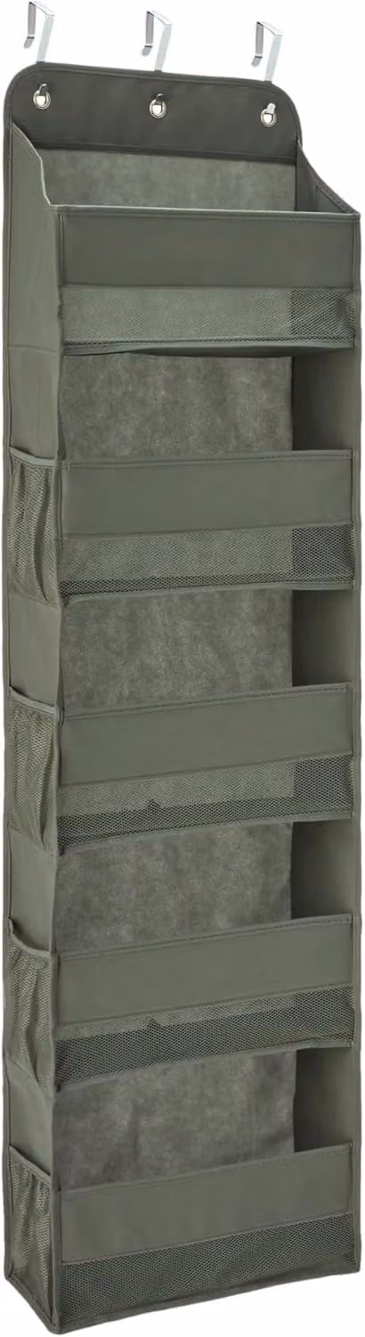 Organizzatore da appendere alla porta - 5 scomparti - Per scarpe e accessori - Grigio antracite