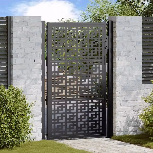 Cancello da giardino nero 100x150 cm con design a croce 4101001