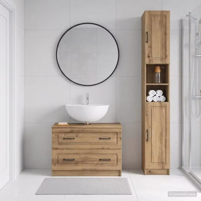 Set di Armadi da Bagno da 2 Pezzi UTRECHT Rovere Artigianale 3417575