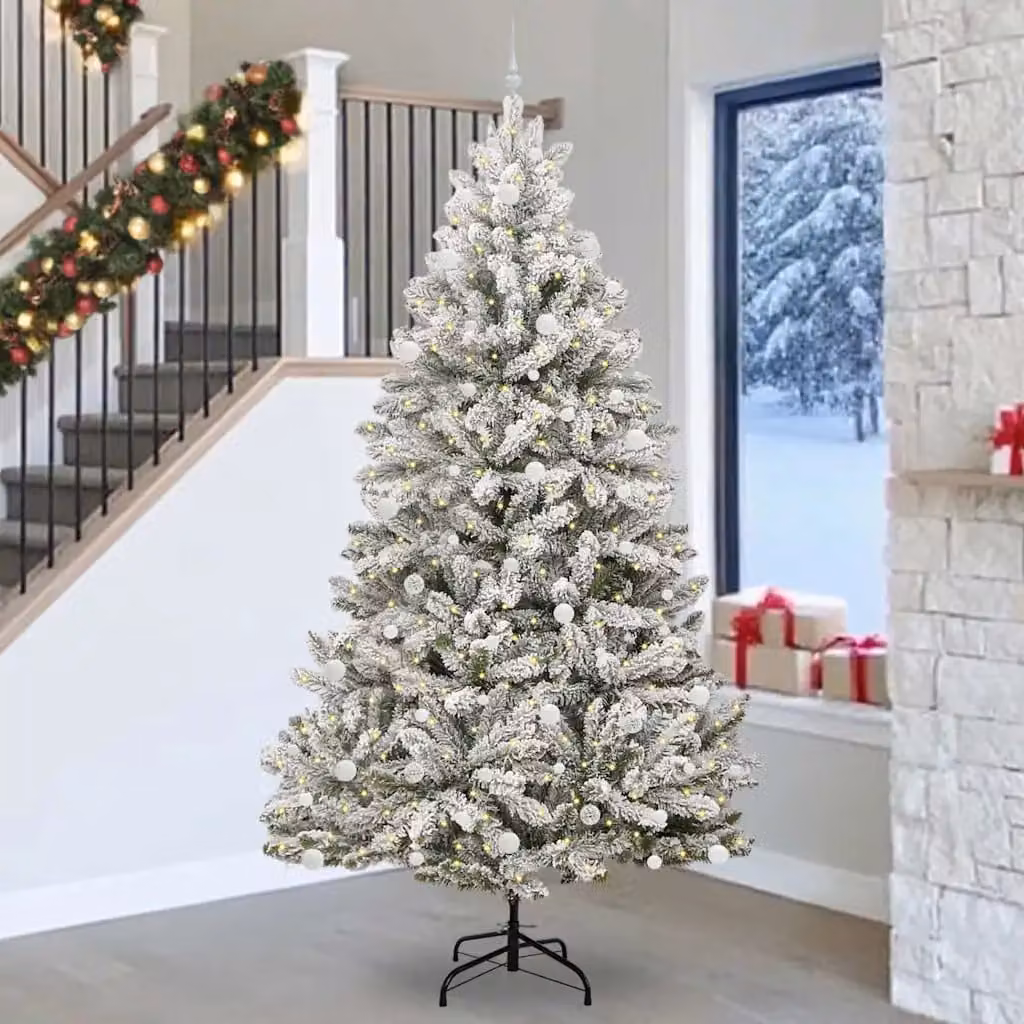 Albero di Natale artificiale vidaXL con 300 LED Verde e Bianco, Altezza: 270 cm – 1
