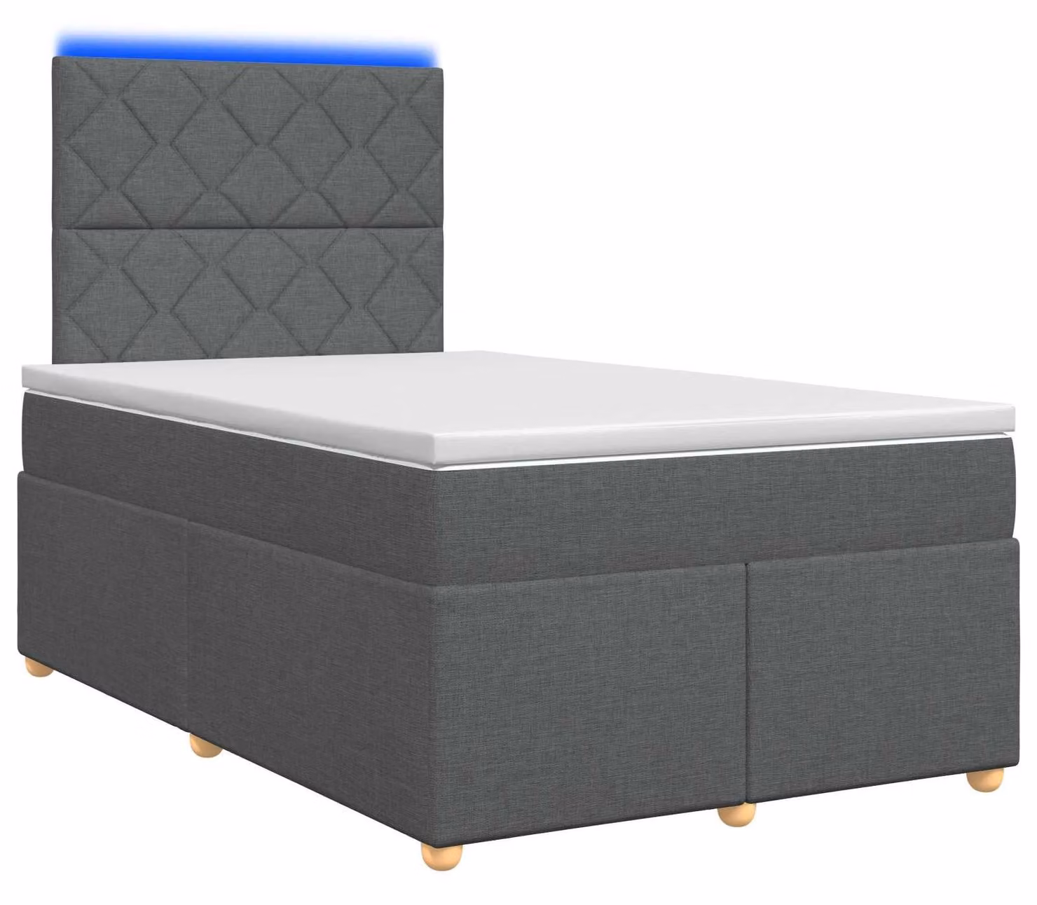 Letto a molle con materasso grigio scuro 120 x 200 cm in tessuto
