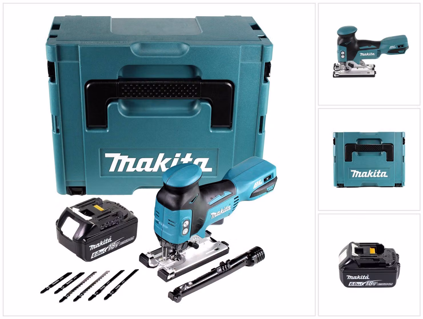 Makita DJV 181 G1J Seghetto alternativo a batteria 18V in valigetta Makpac + 1x Batteria 6,0 Ah - senza caricabatterie