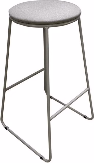 Set di 6 Sgabelli Colby Seduta Rotonda In Tessuto Beige/gambe Beige 32x32x71