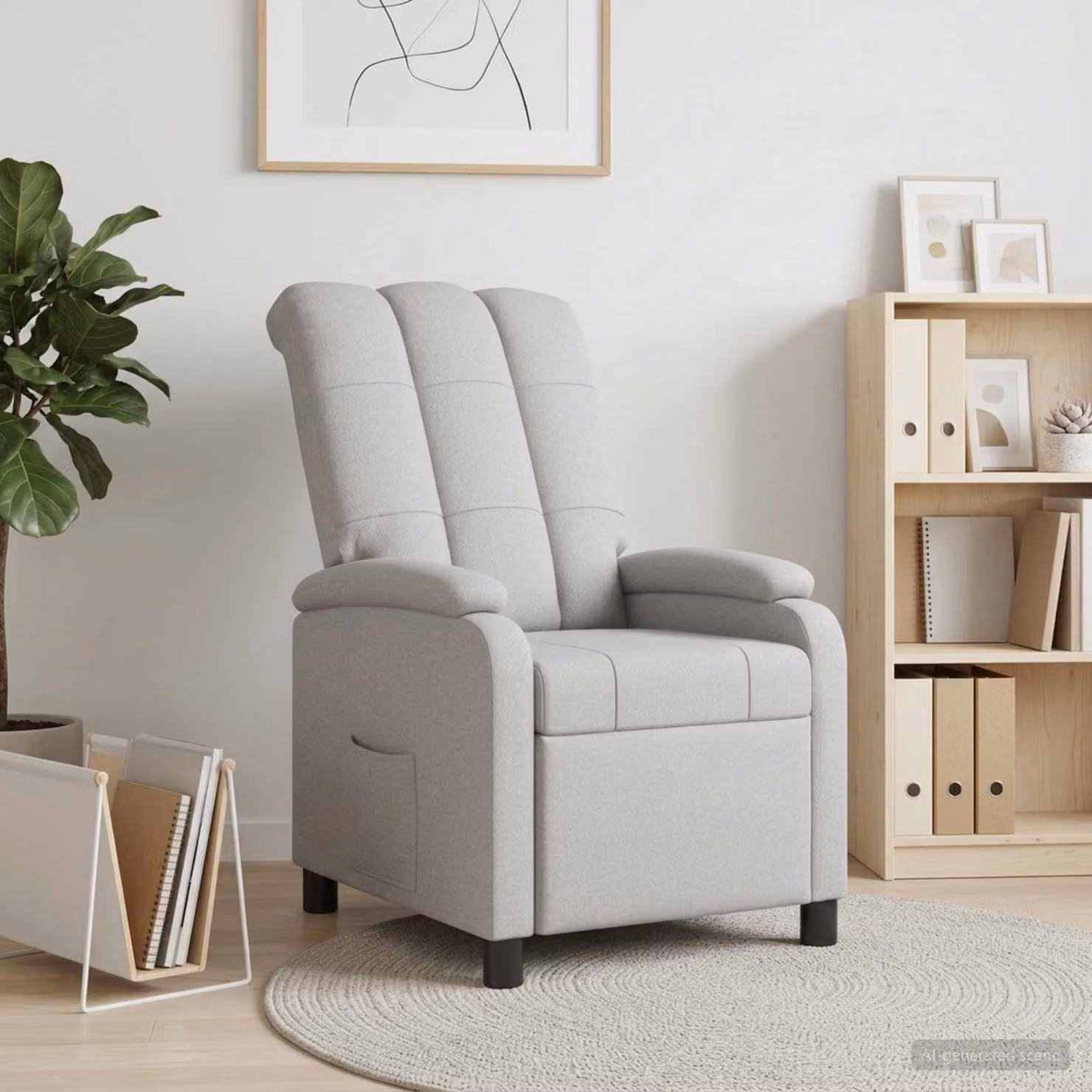 Poltrona reclinabile relax vidaXL Grigio Nuvola in tessuto con braccioli e design moderno