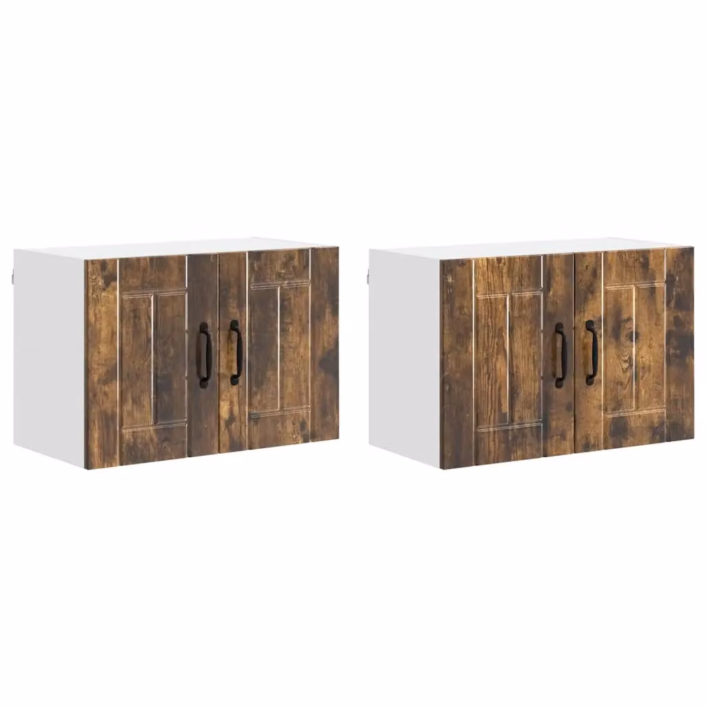 Set di 2 armadi sospesi per cucina vidaXL in legno rovere marrone, L: 60 cm, P: 31 cm, H: 40 cm – 2