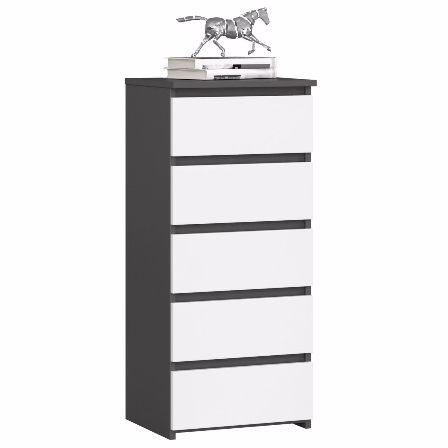 Comò CL5 40 cm Grigio Grafite e Bianco