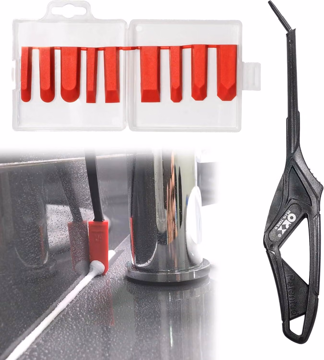 Set Fugenset da 10 pezzi, con maniglia rotante, 9 spatole, per uso in cucina
