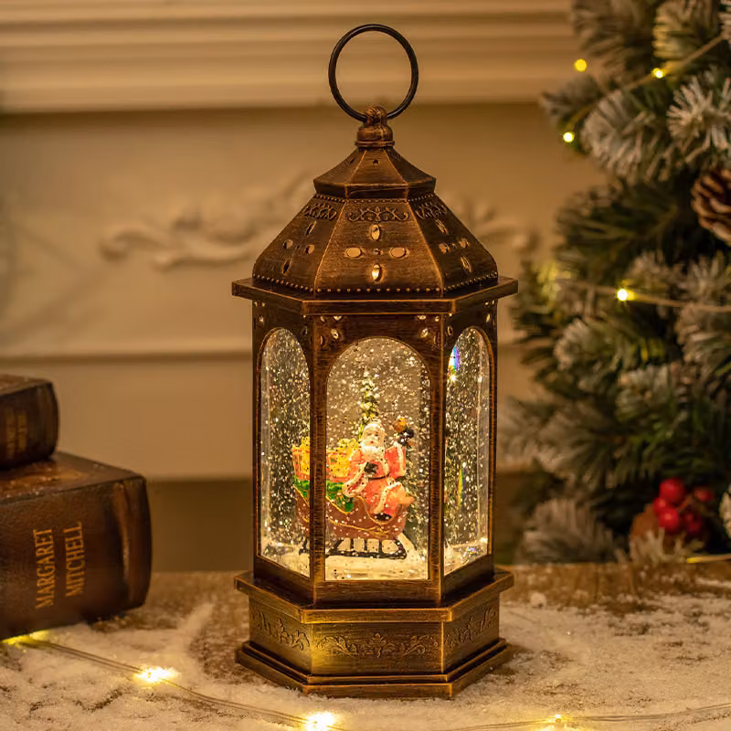 Lanterna di Natale LED, lanterna di neve LED per il Ringraziamento Halloween decorazione di Natale e regalo