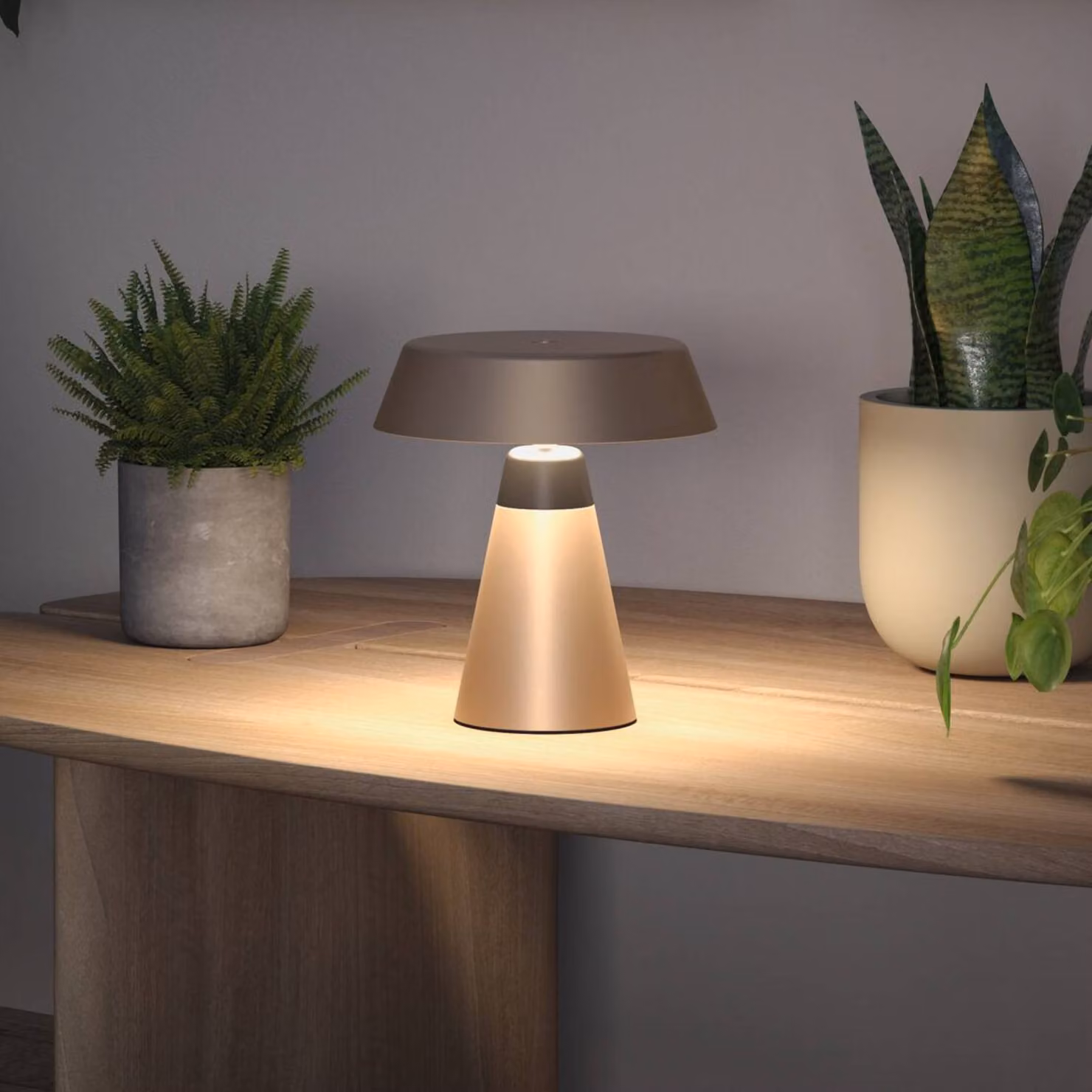 Paulmann Lampada LED da tavolo a batteria Lirox, beige/nero, 20 cm, IP44 dimmerabile, Crema / Ambra, Soggiorno / Sala da pranzo, Metallo, Moderno