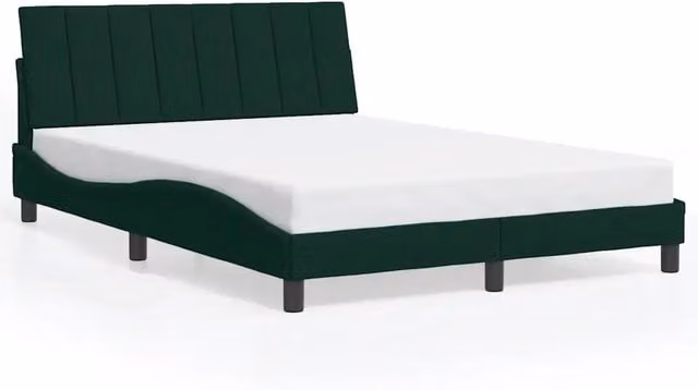 Letto matrimoniale | Letto per adulti | Giroletto senza Materasso Hanko Verde Scuro 120x200 cm in Velluto