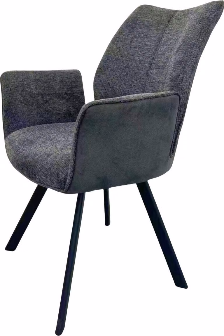 Stella 1AS, sedia, struttura nera opaca, rigida, ovale, rivestimento grigio scuro