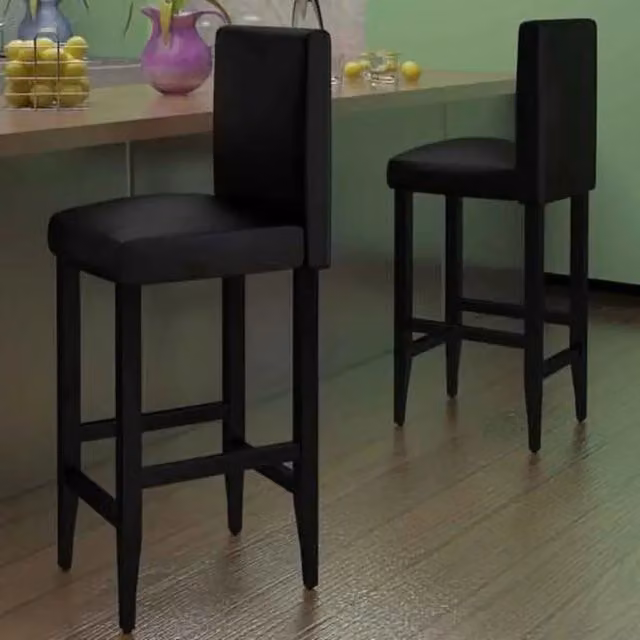 Set di 2 sgabelli da bar vidaXL in similpelle nera con design moderno