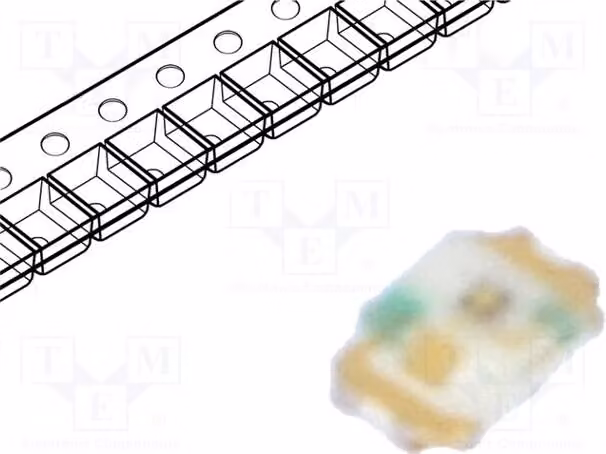 5 LED, 1,6÷4 mcd, colore rosso, dimensioni 1x0,6x0,2 mm, 1,8V, 20mA, tecnologia SMD 0402, lunghezza d'onda λd: 622-632 nm, modello SML-P11VTT86R