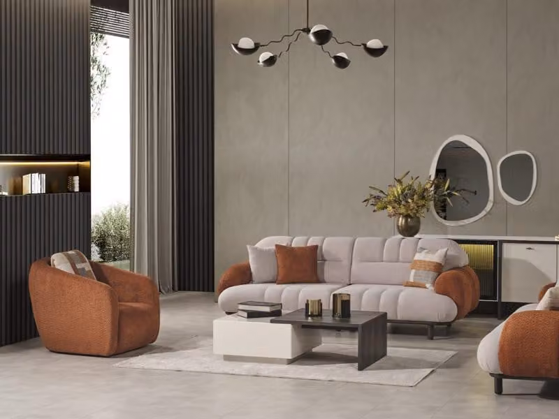 Sofa Design Modernes Wohnzimmer Set Sofagarnitur 3+1 Sessel Wohnzimmer Möbelset