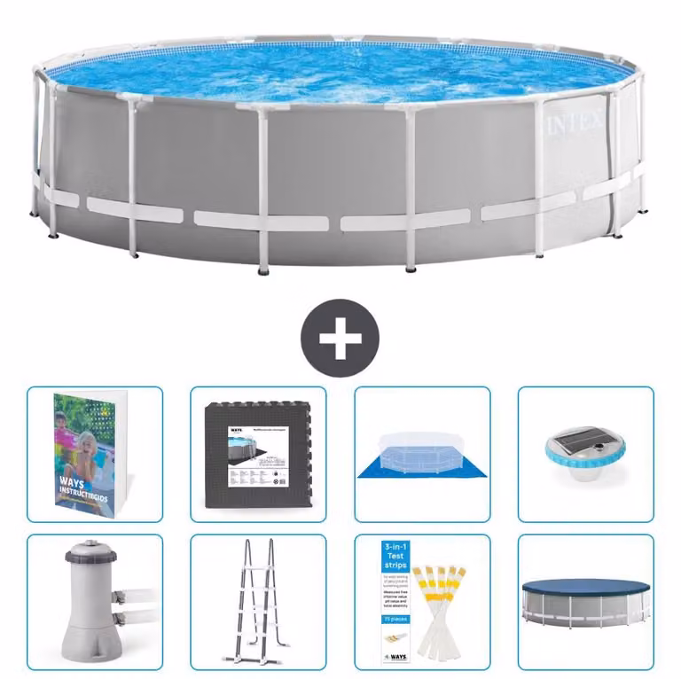 Struttura per piscina a forma di prisma - 457x122 cm - composta da 7 elementi - modello S608